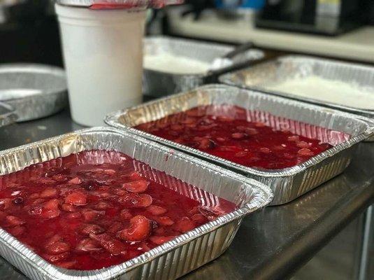 Our famous Strawberry Pretzel "salad." Salad is healthy, right?