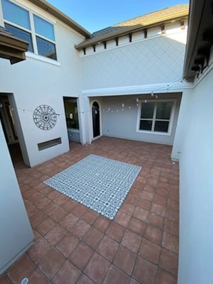 Gorgeous patio finish. Let N-E Remodeling renovate your home. Call us at 512-791-0833.