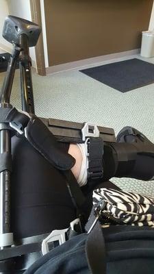 Sitting with my knee crutch....hoping I'm done with it