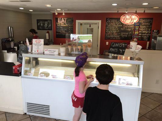 The kids enjoying Uncle Bobs ice cream