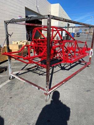 tube body racecar powder coated red