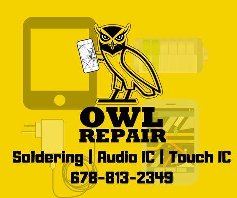 Call us for any and all of your electronic repairs. #HootyHoo #OwlRepairs #Marietta #ATL #Kennesaw #Atlanta #KsuOwls