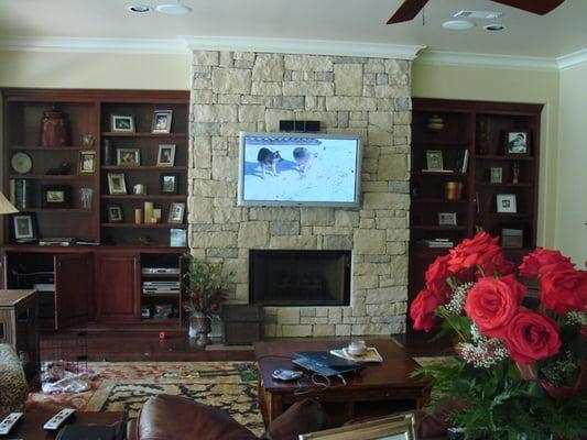 TV MOUNTED ON FIREPLACE