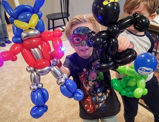 'Transform' your party guests with Super Hero face painting and Balloons!