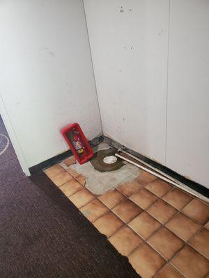 fire extinguisher on ground