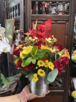 Beautiful red and yellow arrangement