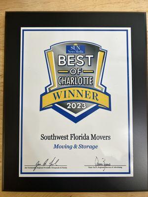 Voted BEST moving company in charlotte county!!!! We have amazing clients who made this happen.