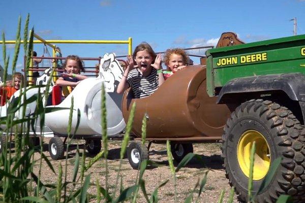 Barrel train ride - included with Fun Farm or Pumpkin & Play admission