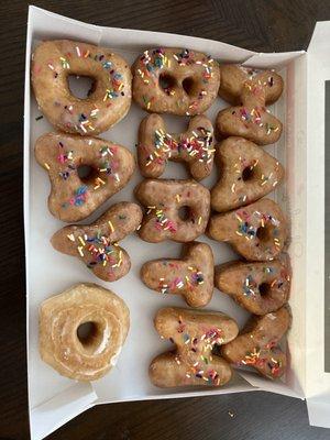 David's special personalized donuts.