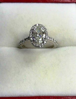 1.20ct oval diamond ring with halo