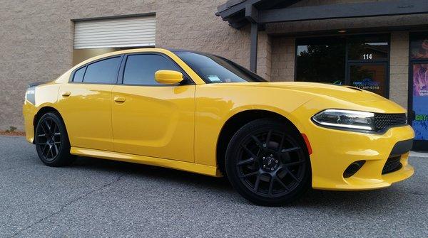 This Charger's look is complete now that its tinted with Marathon (HP) window film. Fronts: Marathon 15  Rear Section: Marathon 5 #beastmode