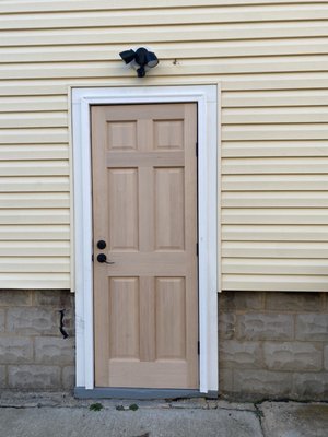 Exterior side door.