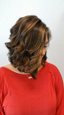 natural balayage and subtle inverted bob