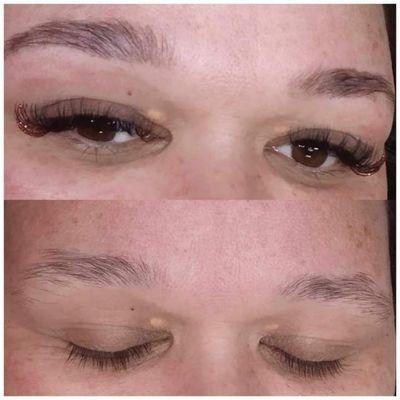 Lash Extensions and brow wax