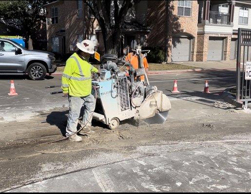 Concrete repairs @ apartment gate in Plano, TX