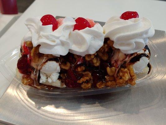 Try one of our ole timey Banana Splits! They are heavenly delicious!