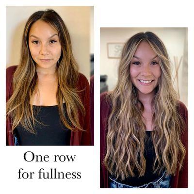 22" hand-tied extensions for fullness