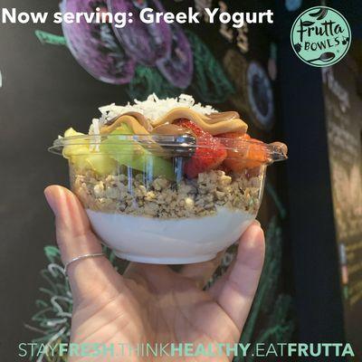 Now serving greek yogurt! Available as a bowl or smoothie