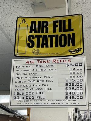 Air fill prices