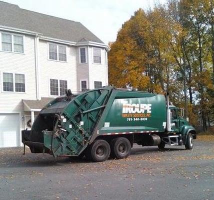 Troupe trash truck on a Friday morning: the highlight of my son's week for a period during toddlerhood.