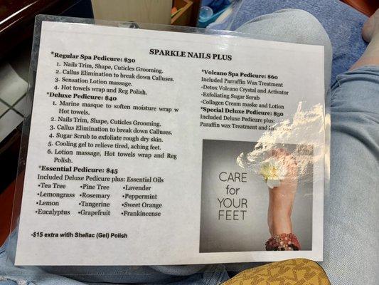 Pedicure list