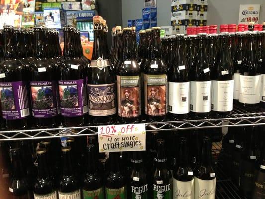 Great selection of craft beer, and 10% off 4 or more!