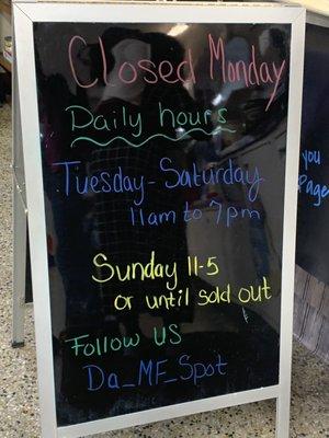 New hours as of 11/30/22. Used to say closing at 9pm. It's best to check their Instagram stories for updated hours or to message them.