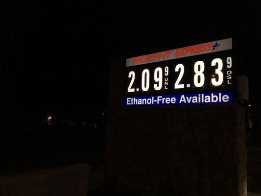 $2.09 a gallon, unreal