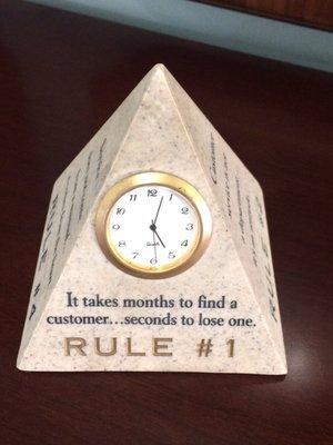 Business Rules to Live by. Rule #1 It takes months to find a customer... seconds to lose one.