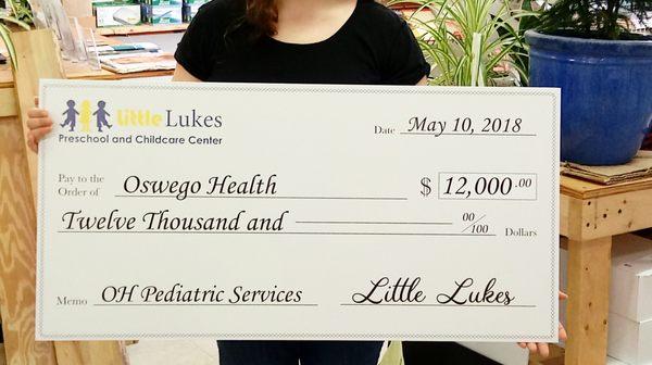 Oversized checks are a great way to present someone with a check