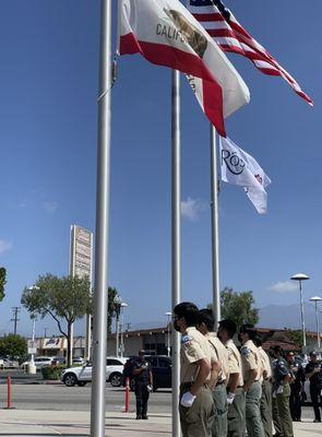 Boy Scout Troop 511 performing the Memorial Day Flag Ceremony