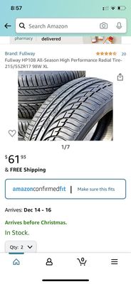 FYI you can get a brand new tire 61 don't be scam by Florida tire..