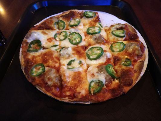 Sausage and Jalapeno pizza...seriously good!!