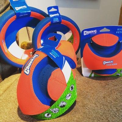 We love our ChuckIt toys, especially when they're Broncos colors!