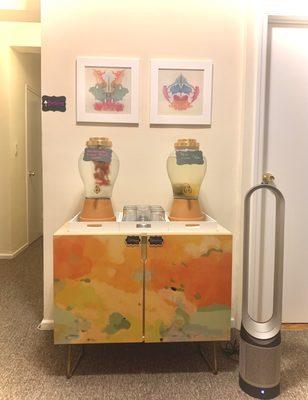 Beverage station in waiting room