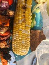 "Grilled Corn" at the Garden Bar, notice 1/2 is not even cooked, was cold and raw.