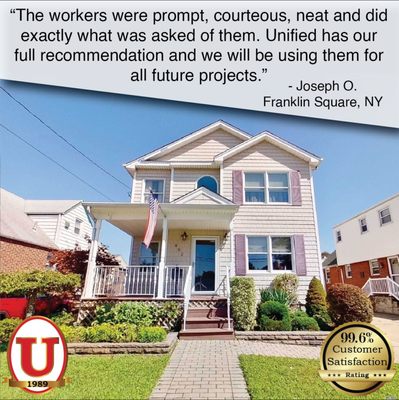 Unified Home Remodeling Best Contractor in Long Island New York for windows doors siding roofing masonry and other home upgrades reviews