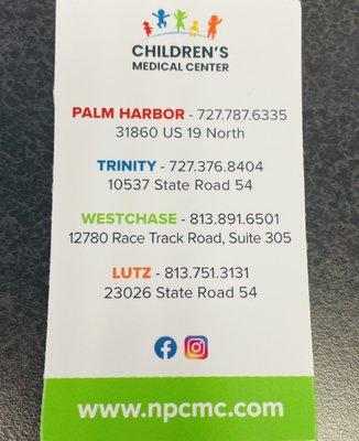 Dr Cronin's office, North Pinellas Children's Medical Center - Westchase, Suite 305 3rd Floor, off Race Track Road, West Tampa