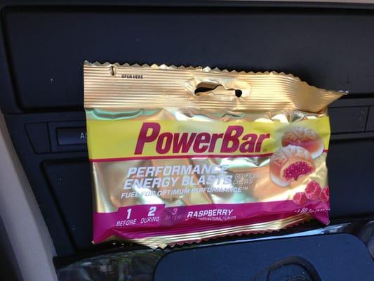 Raspberry power bar for softball tournament.