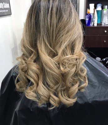 Gorgeous hair with highlights.