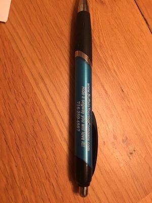 Free pen.  Will remind you a few years a later to write a review!