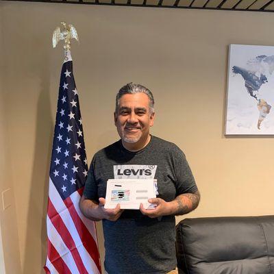 Congratulations to my client Juan for earning his green card!