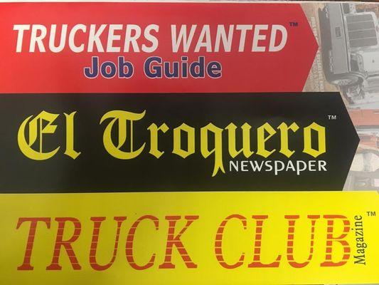 Our 3 Publications - Truckers Wanted Job Guide, El Troquero Newspaper, & Truck Club Magazine