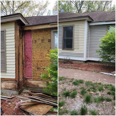 Cedar clapboard siding repair