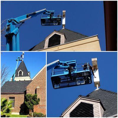 Painting a church cross