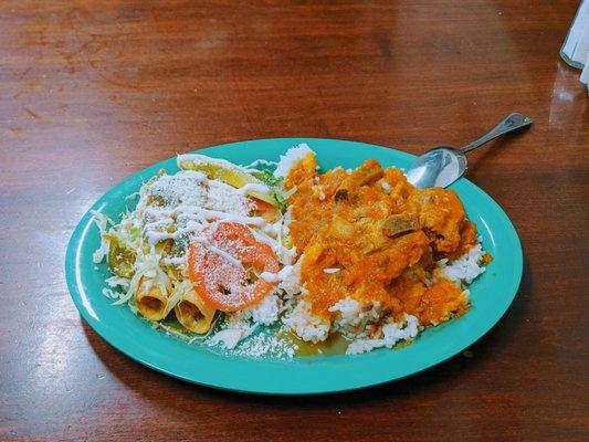 Morizqueta and Flautas - a Dish from Apatzingán, Michoacán.