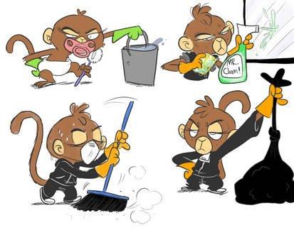 Cleaning monkeys