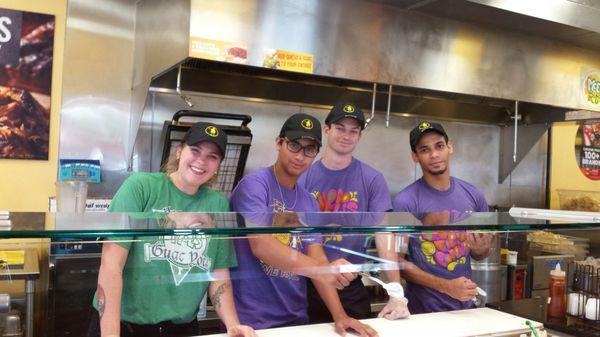 Logan, Christian, Gavin & Chrysler ~ the smiling & friendly, Burrito Builder Team