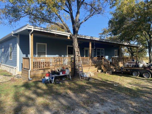 Brand new porch with multiple fresh coats of stain!