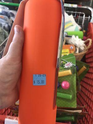 $15!  Yes this is brand new, but a $15 water bottle with a silicone cover. Smh